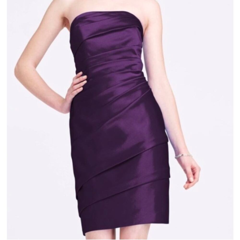 David's Bridal Purple Regency Strapless Dress Size 2